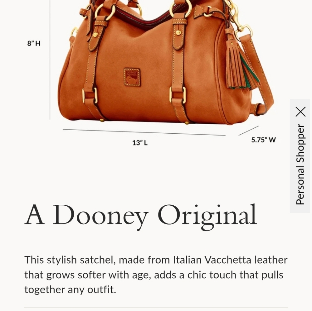 Dooney & Bourke Maroon Leather Satchel - Picture 5 of 17
